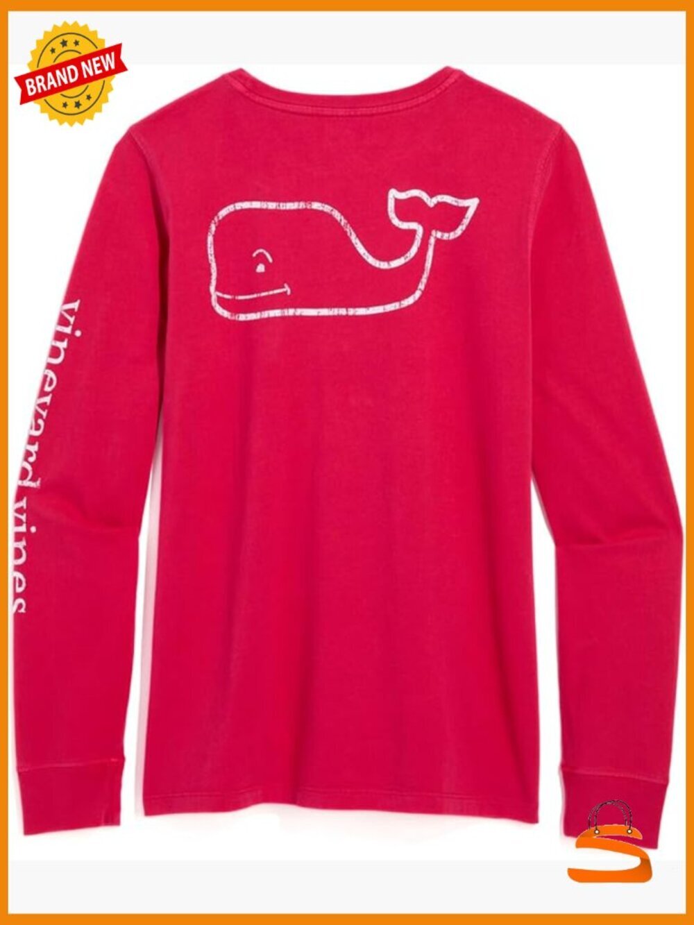 Garment-Dyed Vintage Whale Long-Sleeve Pocket Tee